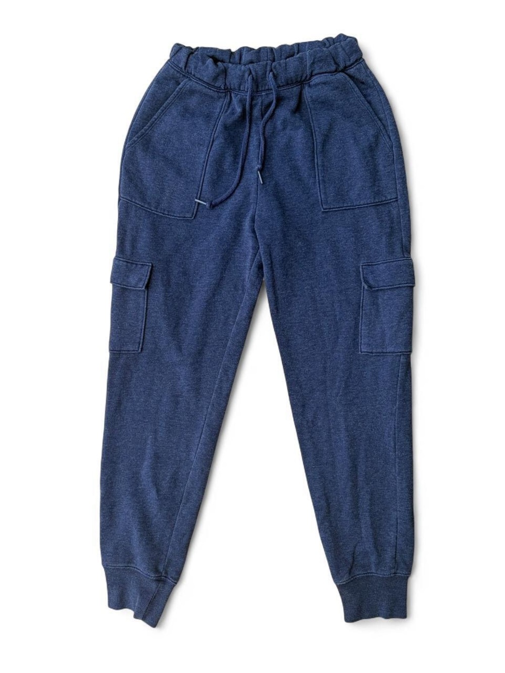 PINK Victoria's Secret Fleece High Rise Cargo Joggers Heather Navy XS